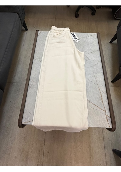 Ymr Moda Ekru Palazzo Geniş Paça Tensel Kadın Jeans 26459