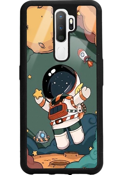 Oppo A5 2020 Anime Astronot Tasarımlı Glossy Telefon Kılıfı Çok Renkli