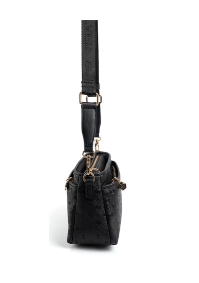 Silver Polo Sp1184 Kadın Çapraz Çanta Logolu Siyah-siyah