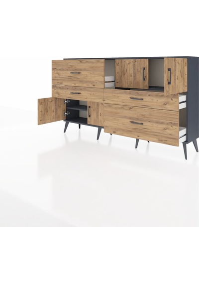 Arges Konsol 2 Raflı 4 Çekmeceli 4 Kapaklı 176x30x99 Antrasit-çam Atlas Çam/atlas Çam - Antrasıt Arges Konsol 2 Raflı 4 Çekmeceli 4 Kapaklı 176x30x99 Antrasit-çam Atlas Çam/atlas Çam - Antrasıt