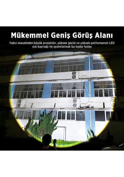 Philips Sfl2203 450 Lümen 5w Led El Feneri Teleskopik Zoom Sos Modlu Metal Gövdeli Şarj Edilebilir Uzun Menzilli Flashlight