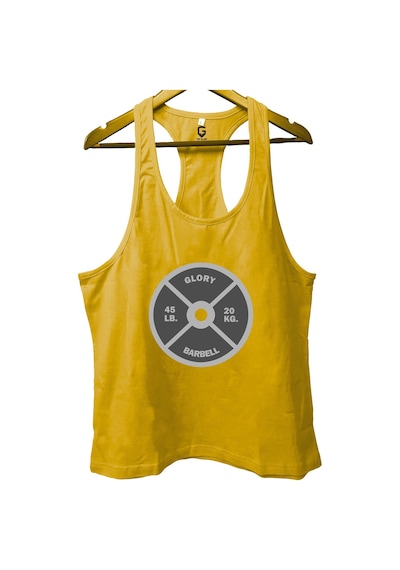 Top Glory Dumbell Sarı Gym Fitness Tank Top Sporcu Atleti