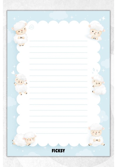 A5 Kuzu Bloknot Çizgili Defter - 50 Yaprak - Memopad - Notepad - Not Defteri - Not Kağıdı Mavi Mavi