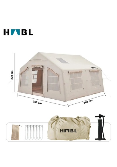 Habl 13 Kişilik 13.2m2 4 Mevsim Şişme Çadır 367 360 220cm Bej