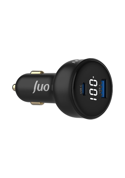Juo 100w Led Ekranlı Type-c + Usb-a Araç Şarj Aleti İphone & Android & Notebook Araç İçi Şarj Cihazı