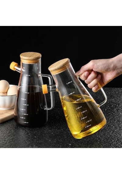 900 Ml 2 Adet Borosilikat Cam Yağdanlık,termisil Isıya Dayanıklı Yağlık Ve Sirkelik,zeytin Yağı Şeffaf