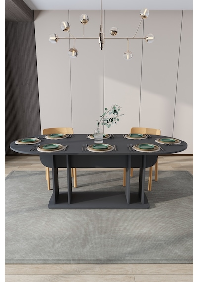 Modern 8 Kişilik Mutfak Yemek Masası %100 Mdf Mutfak Yemek Odası Masası Ym08 Antrasit Modern 8 Kişilik Mutfak Yemek Masası %100 Mdf Mutfak Yemek Odası Masası Ym08 Antrasit