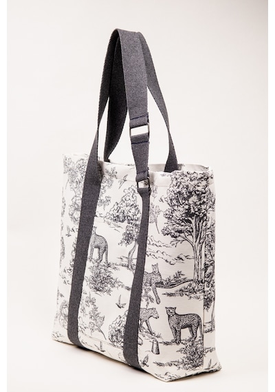 Fabric Craft Bag Plaj Çantası Kadın Omuz Çantası Duck Kumaş İçi Astarlı Mıknatıslı 50x43 Cm Gri