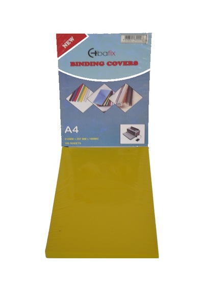 Bafix Cilt Kapağı Plastik Opak A4 160 Mıc Sarı (100 Lü)