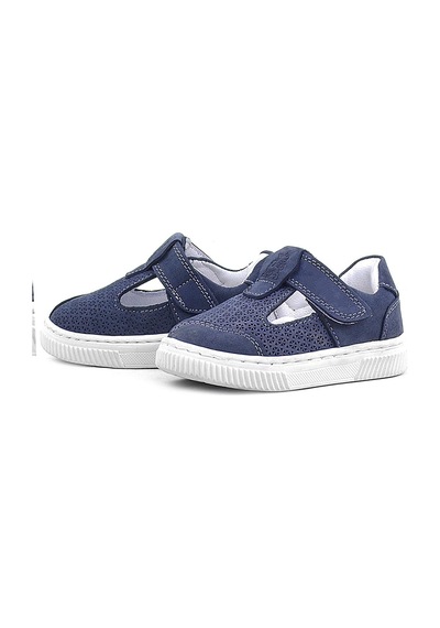 Rakerplus Bheem Hakiki Deri Lacivert Nubuk Cırtlı Bebek Sneaker Sandalet Lacivert