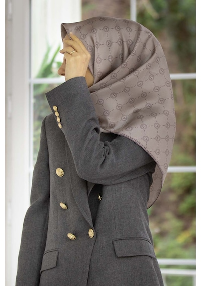 Vissona Twill İpek Eşarp Taş Rengi (52033)