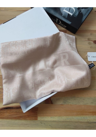 Miorel Scarfs Cd Desen Kaşmir İpek Şal Scarfs Cashmere Shawl Hijab Yeni Sezon Pudra Pembe