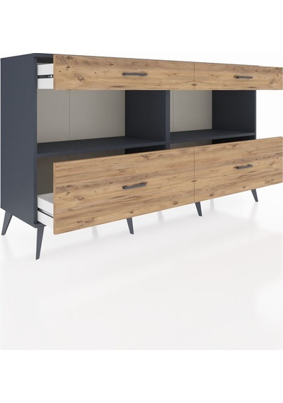 Hyperion Konsol 2 Raflı 4 Çekmeceli 176x44x99 Antrasit-antrasit/ Antrasit-antrasit/çam Hyperion Konsol 2 Raflı 4 Çekmeceli 176x44x99 Antrasit-antrasit/ Antrasit-antrasit/çam