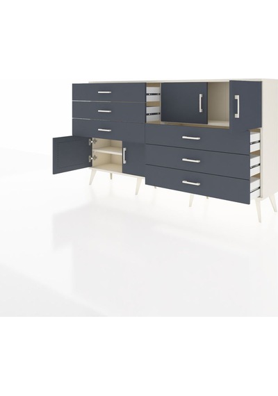 Arges Konsol 2 Raflı 6 Çekmeceli 4 Kapaklı 176x30x99 Aytaşı-antrasit Antrasıt/antrasıt - Aytası Arges Konsol 2 Raflı 6 Çekmeceli 4 Kapaklı 176x30x99 Aytaşı-antrasit Antrasıt/antrasıt - Aytası