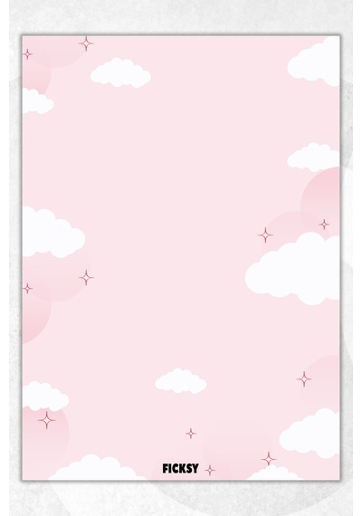 A5 Bulut Bloknot Çizgisiz Defter - 50 Yaprak - Memopad - Notepad - Not Defteri - Not Kağıdı Pembe Pembe