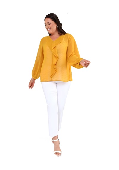 Hanezza Kadın Büyük Beden Fırfır Detaylı Silky Şifon Bluz Hardal Iç Askılı Bluz Ile Gönderilir Hardal - 30872078 Hardal Hanezza Kadın Büyük Beden Fırfır Detaylı Silky Şifon Bluz Hardal Iç Askılı Bluz Ile Gönderilir Hardal - 30872078 Hardal