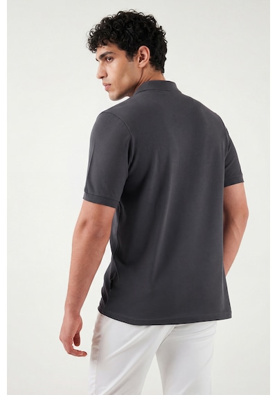 Buratti Pamuklu Regular Fit Düğmeli Erkek Polo Yaka T Shirt 5902127 Antrasit