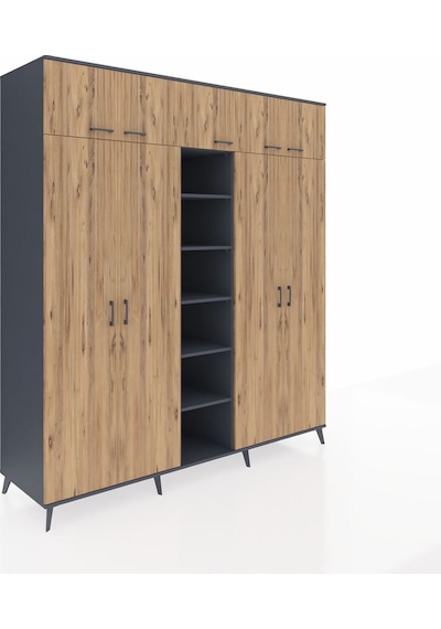 Kronos Dolap 18 Raflı 9 Kapaklı 220x59x243 Antrasit-çam/antrasit Atlas Çam/antrasıt Kronos Dolap 18 Raflı 9 Kapaklı 220x59x243 Antrasit-çam/antrasit Atlas Çam/antrasıt