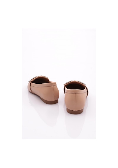 Dgn 50085-23y Kadin Kristal Taşli Tokali Loafer 5008-1423-R15042 Ten Rengi