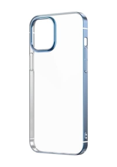 Kilifone - Apple Uyumlu iPhone 12 Pro Max - Kılıf Arkası Şeffaf Kenarları Renkli Sert Sun Kapak - Mavi Açık