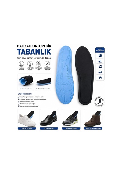 Zrk-tbn Zerenyus Full Ortopedik Hafızalı Tabanlık Siyah