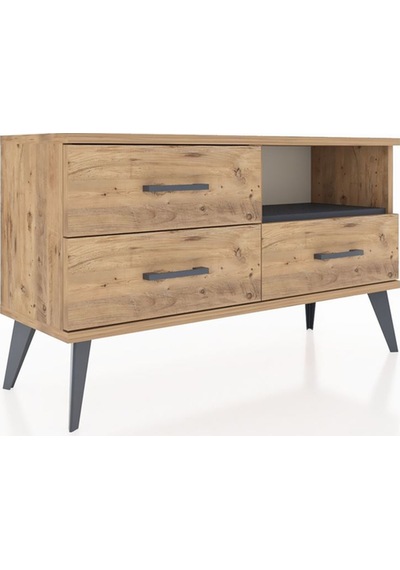 Arges Şifonyer Tek Raflı 3 Çekmeceli 88x30x48 Çam-antrasit/çam Antrasit/çam Arges Şifonyer Tek Raflı 3 Çekmeceli 88x30x48 Çam-antrasit/çam Antrasit/çam