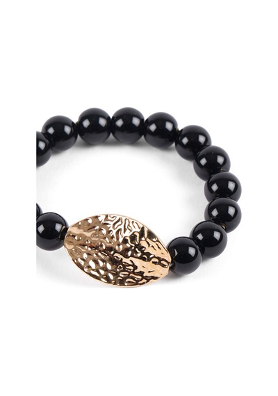 Siyah Taşlı Gold Detaylı Bileklik W26blk008 Uw26blk00810 Çok Renkli