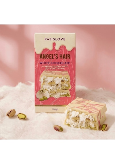 Patislove Antep Fıstığı Kremalı Ve Pişmaniye Dolgulu Beyaz Çikolata, 180g