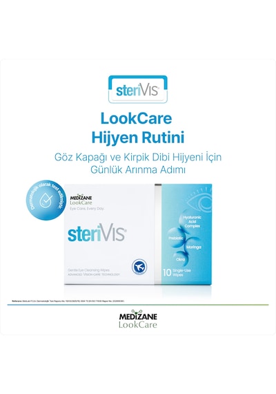 Medizane Lookcare Sterivıs Hassas Göz Temizleme Mendili 10lu