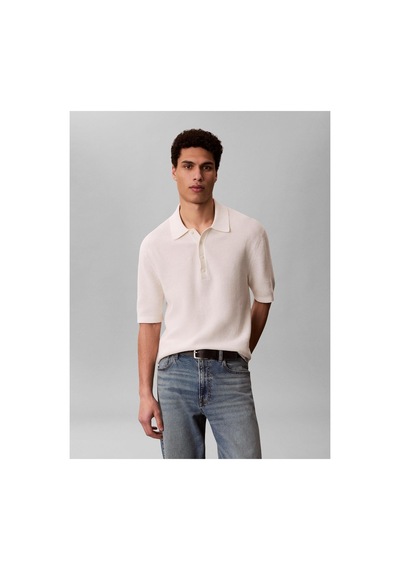Calvin Klein Ss Cotton Waffle Pol-16163 Beyaz