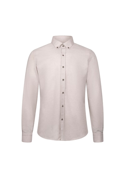 Hatemoğlu Bej Slim Fit Uzun Kollu Düğmeli Yaka Pamuklu Gömlek 24d190000051 006 1852643 Bej