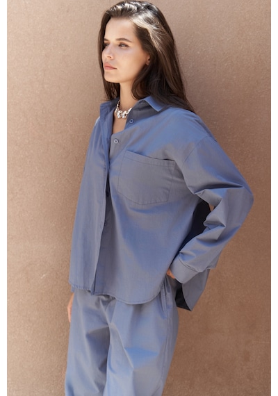 Mai Collection Mai Studios Co. Mirabella İndigo Gömlek Pantolon Takım İndigo
