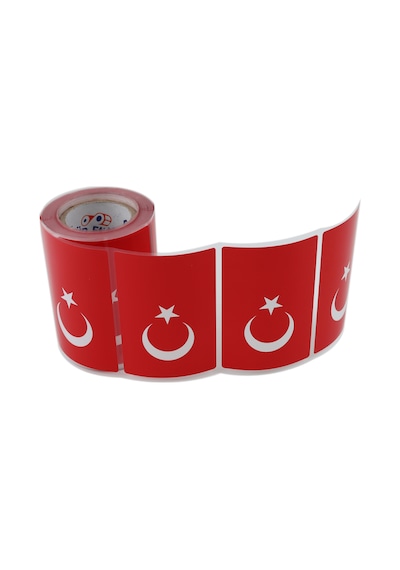 Kuşe Rulo Türk Bayrağı Etiketi 90mm X 60mm 300 Adet