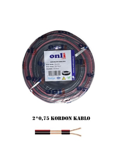 2x0.75 Mm Hoparlör Ve Led Kordon Kablosu 100 Metre Siyah Kırmızı