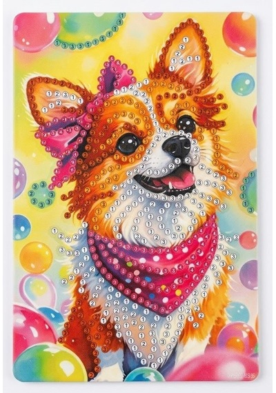 5d Elmas Taş İşleme Kiti Tablo 10x15 Cm Köpek Desenli Diamond Painting
