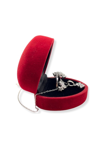 Oya Silver Işıltılı Kar Tanesi Gümüş Set&takım