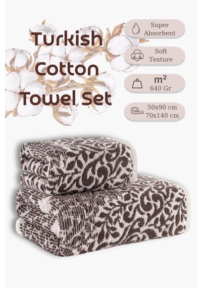 Jakarlı Havlu Set "karna Premium" Grande Havlu Seti 50x90 - 70x140 Cm A
