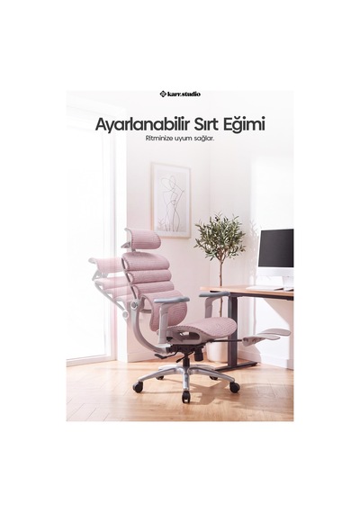 Rosso Ergonomik Çalışma Koltuğu - Pembe