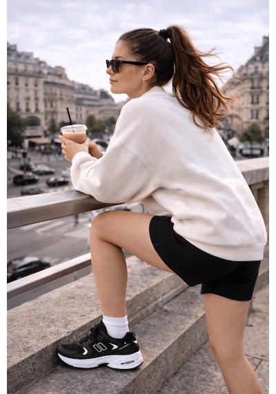 Muggo Shift Kadın Kalın Taban Bağcıklı Günlük Sneaker Spor Ayakkabı Siyah