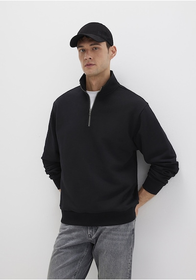 Mavi - Yarı Fermuarlı Siyah Basic Sweatshirt 0s10419-900 Siyah