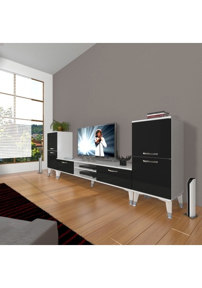 Decoraktiv Eko On2 Mdf Dvd Silver Tv Ünitesi Tv Sehpası Beyaz - Siyah