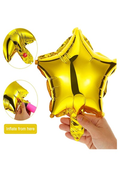 8 Ad Gold Altın Ay Yıldız Folyo Balon Seti Baby Shower Cinsiyet Doğum Günü Parti Ay Yıldız Balon Süs Altın