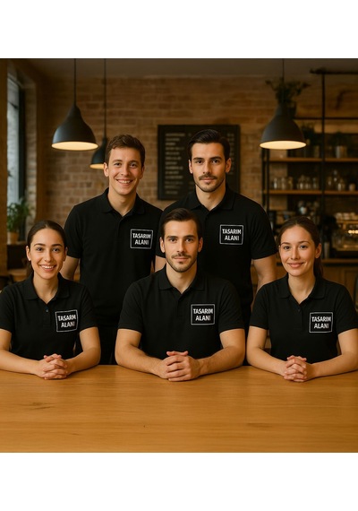 Bk Gift Kişiye Özel Logolu 5li Siyah Polo Yaka Tişört-1, Sevgiliye Hediye, Firma T-shirt, Logolu T-shirt Kobitmeyencom34027 Bk Gift
