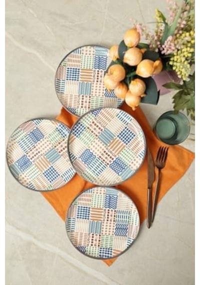 Etnik Hitit Pasta Tabağı 20 Cm 4 Adet 22552 Açık