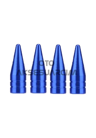Alüminyum Sivri Sibop Kapağı Mavi 4& 39lü 32mm