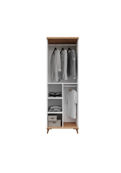 Bohem 2 Kapaklı Aynalı Komple Mdf Gardırop - Elbise Dolabı