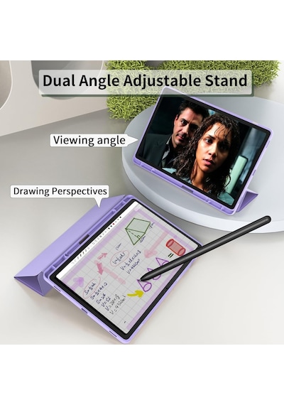 Undeplus Samsung Galaxy Uyumlu Tab S9 Fe Plus/s10 Plus/s9 Plus Kılıf Kalem Bölmeli Smart Case X610-16-810-18 X820 Kılıf