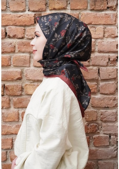 Efdal Şal Eşarp Efdal Zeytin Desen Vual Soft Eşarp mavi