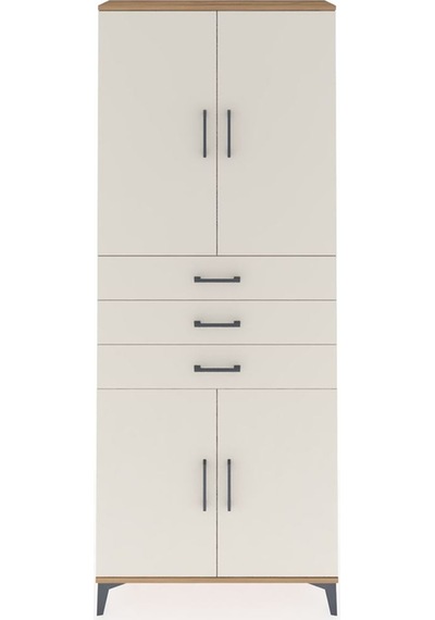 Arges Dolap 4 Raflı 3 Çekmeceli 4 Kapaklı 88x30x221 Çam-aytaşı Çam