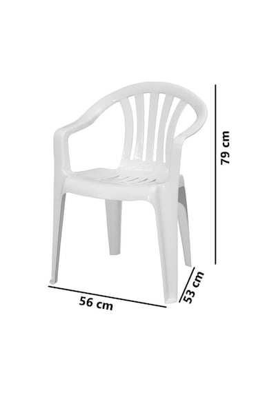 Omnipazar Mt-gf101 Carrera Plastik Bahçe Balkon Koltuk Sandalye 4'lü Set Beyaz